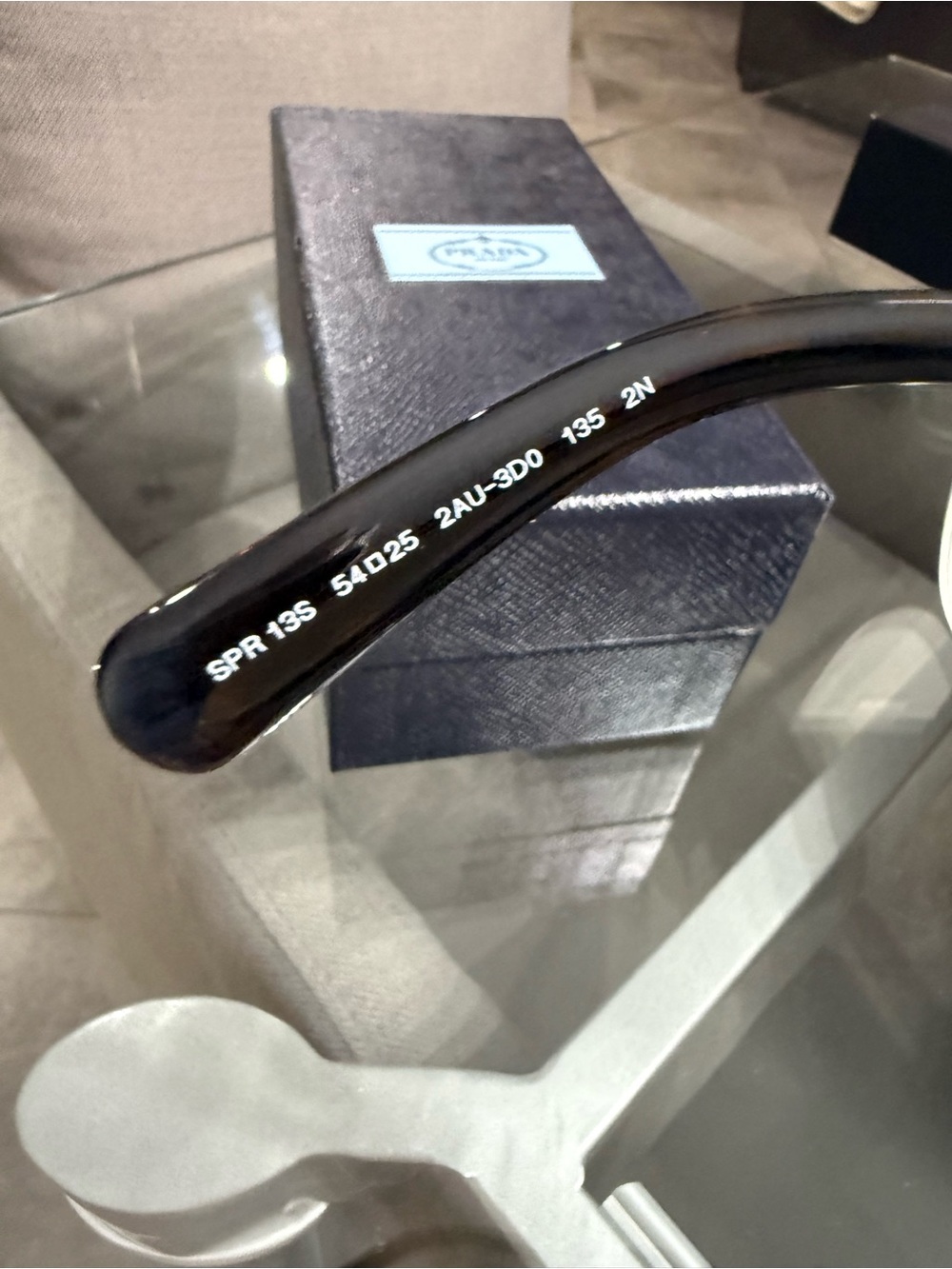 Prada Round Dark Brown Sunglasses with Gold Double Bridge - Picture 6 of 7